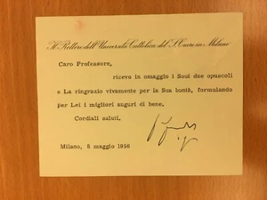 Biglietto firmato da Agostino Gemelli - Picture 1 of 1