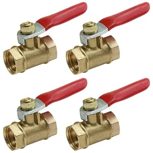 4 Stück geschmiedeter Messing Gas Kugelhahn Innengewinde x Innengewinde 1/4 Zoll - Bild 1 von 5