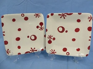 Pier 1 Flurry Square Salad Plates Stoneware 2 - Picture 1 of 6