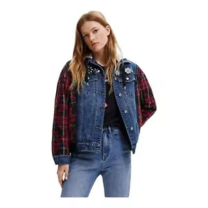 Giacca denim ibrida Desigual taglia US Small nuova con etichetta - Foto 1 di 11