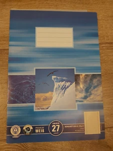 Zeszyt szkolny DIN A4 w linie z liniami krawędziowymi - 16 arkuszy - NOWY - Zdjęcie 1 z 3