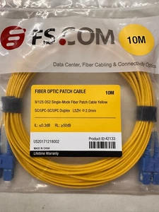 1 Qty - 10M\32.8' OS2 Single Mode Fiber Patch Cables SC/UPC - SC/UPC Duplex #99 - Picture 1 of 2