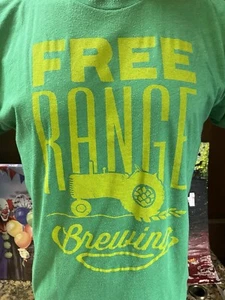 Camiseta LG verde Free Range Brewing Beer Let Your Taste Buds RoamCharlotte NC - Imagen 1 de 11