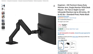 Ergotron HX Desk Clamp Monitor Mount with Tilt and Swivel (45-475-224) - Photo 1/9