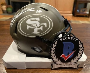 Von Ricky Pearsall signierter SF 49ers Green Salute to Service Mini Helm Beckett - Bild 1 von 12