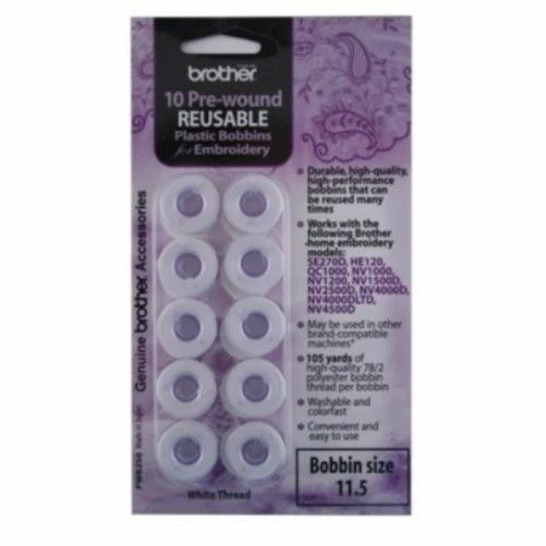 Brother Embroidery Pre-Wound White Bobbin Thread PWB250 New - Image 1 of 1