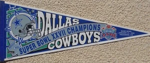 Super Bowl XXVII Champions Dallas Cowboys Team Pennant - Picture 1 of 1