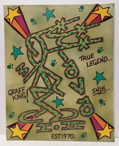 GRAFFITI LEGEND LAVA I & II aka STRAIGHTMAN URBAN STREET ART CANVAS....OOAK! - Picture 1 of 9