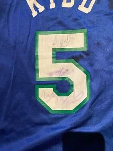 Triple Autographed Jason Kidd  Nowitzki Dallas Mavericks Jersey RARE FREE SHIP - Picture 1 of 4