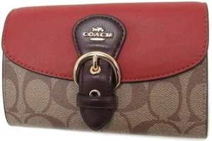 Coach Kleo Khaki Gold in Signature Canvas Leather Wallet C7374 NWT - Picture 1 of 1