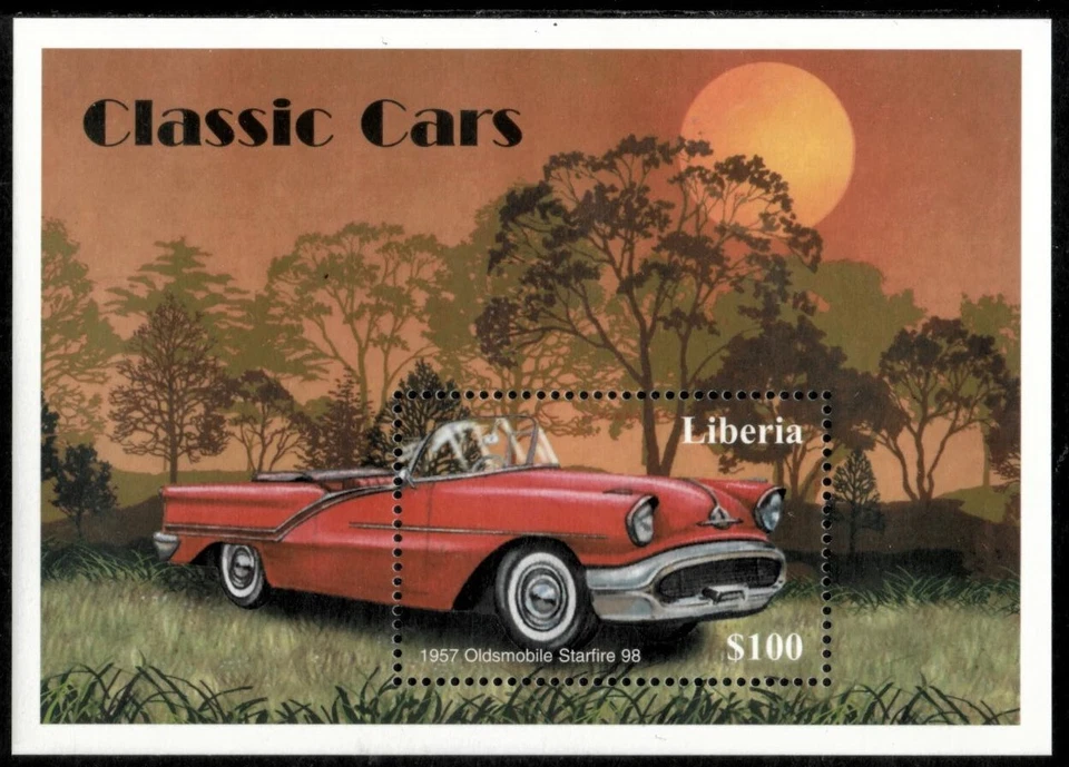 Liberia 2002 - Coches clásicos - Hoja de estampillas de recuerdo - MNH Foto 1 de 1