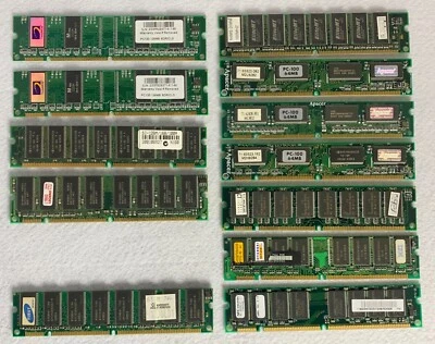 RAM 168 PIN, PC100 & PC133, FROM 16MB TO 256MB, 12 STICKS IN TOTAL - Image 1 of 4