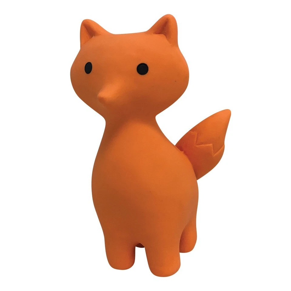 85645 Zoo Chew Latex Toy Dogs Fox 5 Inch Squeaky Pet Play Accessory