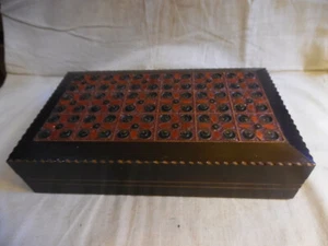 Vintage Wood Box With Copper Inlaid Made In Poland 10 x 6 Inches - Picture 1 of 12