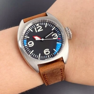 200M Diver Vintage 36mm NH35 Automatic Watch Men AR Domed Sapphire Leather Band - Picture 1 of 7
