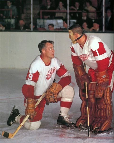Foto de 8x10 Gordie Howe, Terry Sawchuk Detroit Red Wings Foto 1 de 1
