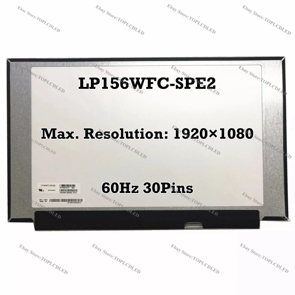 LP156WFC-SPE2 LP156WFC SPE2 15.6" FHD IPS Laptop LCD Panel Screen EDP 30 Pins - Image 1 of 1