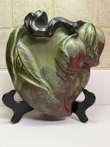 Wandtaschenvase im Majolika-Stil Keramik Blumen - Bild 1 von 6