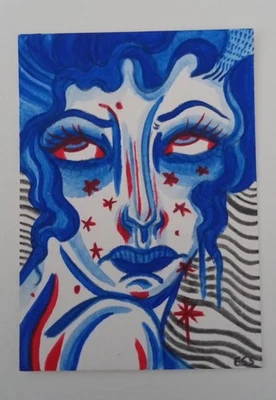 Tarjeta de arte figurativo ÚNICA ACEO, arte para niñas de ESS22, 3,5 x 2,5 pulgadas, sin marco Foto 1 de 4