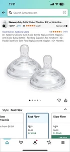 (Paquete de 6) Pezones de repuesto de biberón anticólicos de silicona Dr. Talbot's - 6+ meses - Imagen 1 de 5