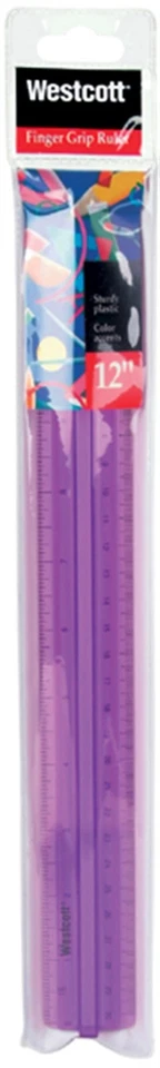 Westcott Finger Grip Ruler 12"-Assorted Colors - Image 1 of 1
