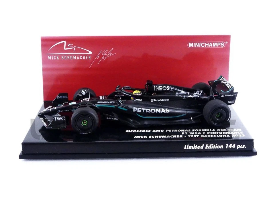 MINICHAMPS 1/43 - MERCEDES-AMG W14 E PERFORMANCE -TEST BARCELONA 2023 (M. SCHUMA - Photo 1/1