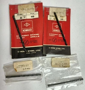 Lotto 4 trapani Kobelco a gambo dritto HSS Japan 4,2 /3,8/3,3/3,0 mm nuovi vintage? - Foto 1 di 5