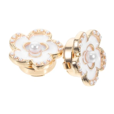  2 Stück Damen-Hemdmanschettenknöpfe, elegante Blumen-Knopfabdeckungen, - Bild 1 von 4