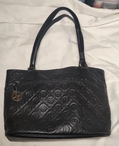 Giani Bernini ** Black Leather ** Shoulder Handbag ** Purse Satchel *Medium Tote - Picture 1 of 14