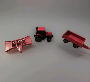 Ertl Tractor 3 Piece Lot #17400 Vtg Red Metal Diecast Spreader Trailer - Picture 1 of 4