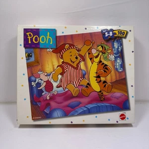 Vintage Disney Pooh 100 Piece Pooh Sleepover Jigsaw Puzzle Mattel 12.5x15 - Picture 1 of 5