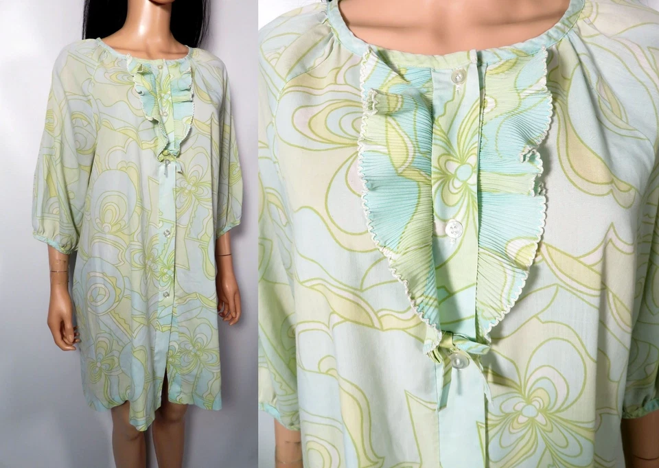 60's psychedelic print mini dress size large - Image 1 of 4