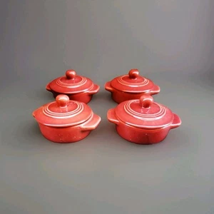 4er SET AFIBEL MINI KOKOTTEN ODER KLEINE OFENSCHALEN, HIMBEERFARBE, NIE BENUTZT - Bild 1 von 4