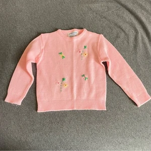Vintage rosa Acryl Strick Pullover Baby Kleinkind 12-24 Monate - Bild 1 von 4