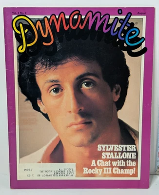 Dynamite Magazine Sylvester Stallone August 1982 Volume 6 #2 w/Iron On & Poster - Image 1 of 4
