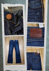 BKE Buckle Starlite Schlagjeans 27T Distressed Damen Gr. 30×33 (Etikett 27x33 1/2) - Bild 1 von 18