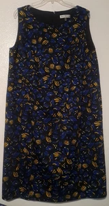 KASPER Damen Etuikleid ärmellos schwarz blau geblümt Gr. 22 W NEU - Bild 1 von 22