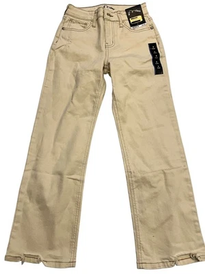 Pantalones de mezclilla Art Class para niñas 8 tranquilos crema holgados desgastados dobladillo crudo pantalones juveniles nuevos con etiquetas Foto 1 de 4