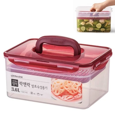 Lock & Lock BPA Free Rectangular Pickle Kimchi Press Ferment Storage Containe... - Image 1 of 4
