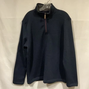 G.H. Bass & Co. Mens Large Blue 1/4 Zip Long Sleeve Pullover Top Sweater - Picture 1 of 4