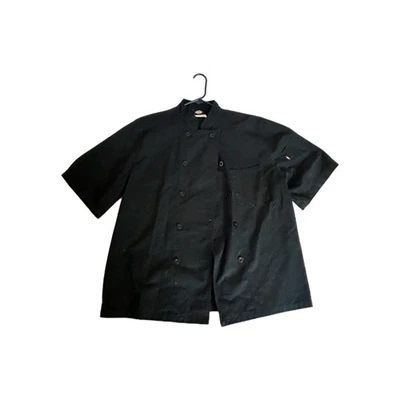 Dickies Chef Jacket Unisex L DC49 Black 10 Button Kitchen Work Jacket Uniform - Image 1 of 4