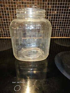 Vintage Square Glass  COFFEE Jar RIBBED Without Jar - Picture 1 of 5