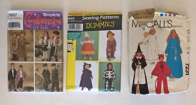 Halloween Kids Costumes Sewing Patterns 2 Simplicity Uncut + 1 Free Cut McCall's - Image 1 of 4