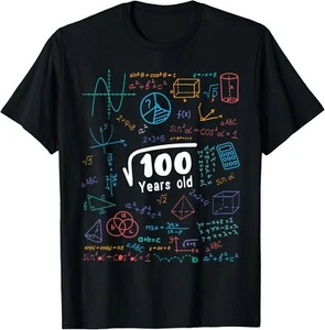 10 Year Old Kids 10th Birthday Gift Math Square Root Of 100 T-Shirt Hoodie - Picture 1 of 7