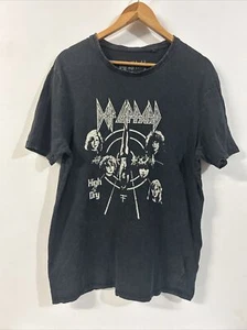 Camiseta unisex Def Leppard para hombre talla grande - GC - mercancía de banda - lavado ácido - negra - Imagen 1 de 6