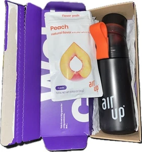 Airup Water Bottle W/ 3 Peach Flavor Pods Gen 2 Charcoal 20.3 Oz Open Box - Picture 1 of 5