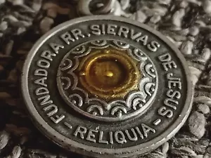 RELIQUIA M CORAZON DE JEUS FUNDADORA RR SIERVAS JESUS 2,3 CMS MEDALLA ORIGINAL - Picture 1 of 3