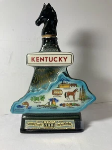 Jim Beam Kentucky "The Bluegrass State" Whiskey Decanter BLACK HEAD 1967 - Picture 1 of 12