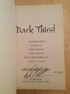 SIGNED by Angela C Allen,  editor - Dark Thirst PB 1st Vamp Noir Monica Jackson - Picture 1 of 11