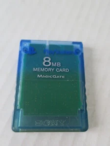 MEMORY CARD  BLEU - BLUE  SONY PLAYSTATION 2 - 8 MB  - MAGIC GATE   SCPH-10020 - Picture 1 of 2